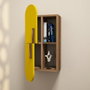 Hanah Home Estantería de Pared Bohemia Nogal y Amarillo